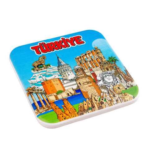 Türkiye Temalı MYROS UV KARE BARDAKALTI 100 MM - 4