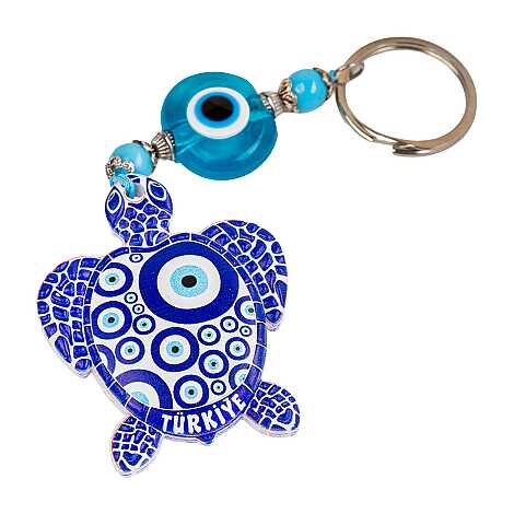 Türkiye Temalı Nazar Caretta Polyester Anahtarlık - 2