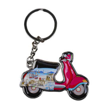 Türkiye Themed Scooter Shaped Metal Keychain
