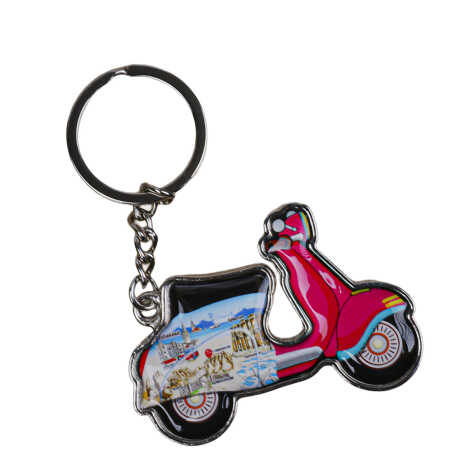 Türkiye Temalı Scooter Şekilli Metal Anahtarlık - 2