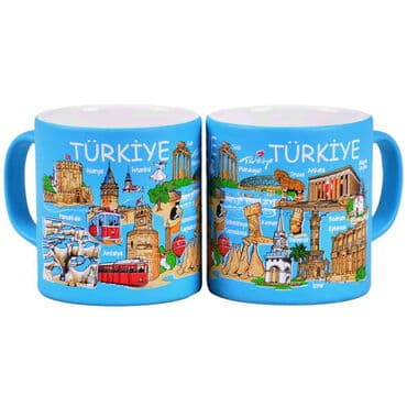 Turkey Themed Customised Serigraphy Printed Ceramic Mug 82x90 mm - 5