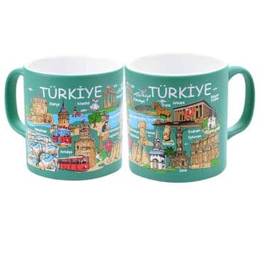 Turkey Themed Customised Serigraphy Printed Ceramic Mug 82x90 mm - 9