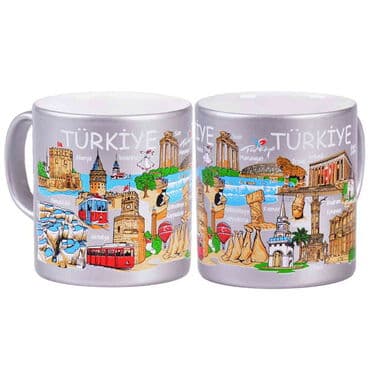 Turkey Themed Customised Serigraphy Printed Ceramic Mug 82x90 mm - 11
