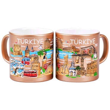 Turkey Themed Customised Serigraphy Printed Ceramic Mug 82x90 mm - 12