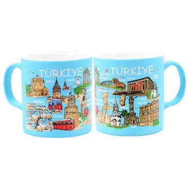 Turkey Themed Customised Serigraphy Printed Ceramic Mug 82x90 mm - 14