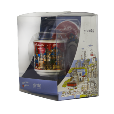 Türkiye Themed Single Porcelain Coffee Cup - Standart - 2