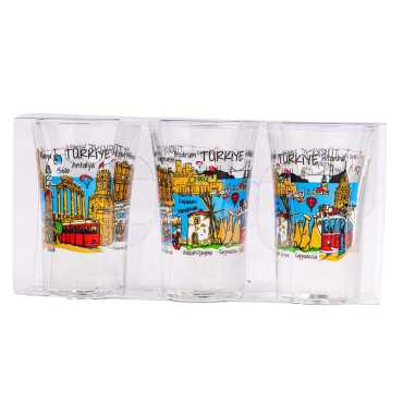 Türkiye Themed Set of Three Shot Glasses