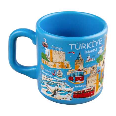 Türkiye Temalı Yöresel Seramik Kapuçino Kupa - 3