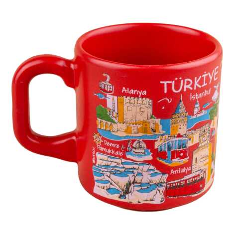 Türkiye Temalı Yöresel Seramik Kapuçino Kupa - 4