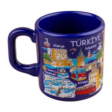 Türkiye Temalı Yöresel Seramik Kapuçino Kupa - 6