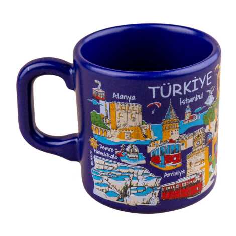Türkiye Temalı Yöresel Seramik Kapuçino Kupa - 6