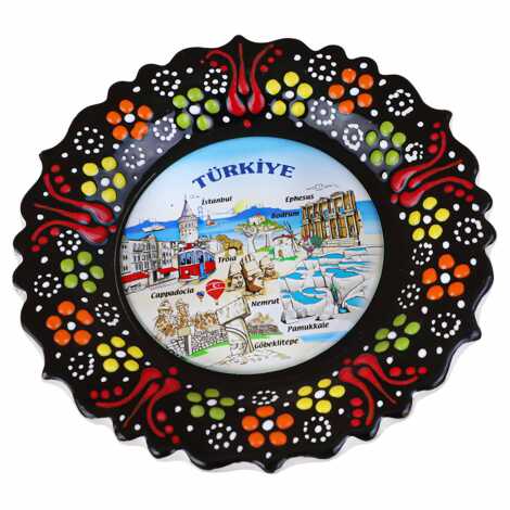 Türkiye Themed Ceramic Myros Decorative Plate 12 cm - 2