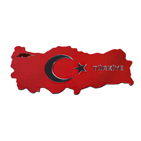 Türkiye Themed Metallic Map Refrigerator Magnet - 2
