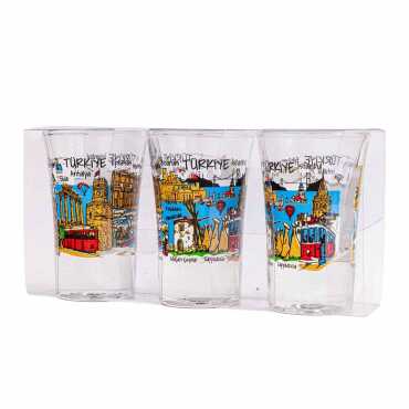 Türkiye Themed Set of Three Shot Glasses - 2