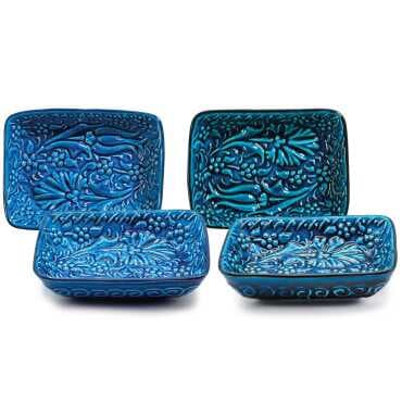 Turquoise Rectangular Snack Bowl