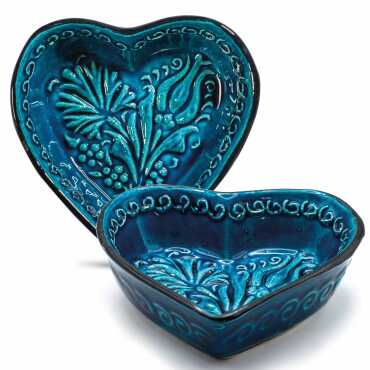 Turkuaz Üçlü Kutulu Kalp Çerezlik - 2