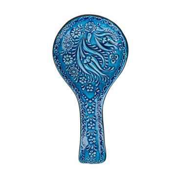 Turquoise Embossed Spoon Holder - 1