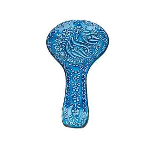 Turquoise Embossed Spoon Holder - 3