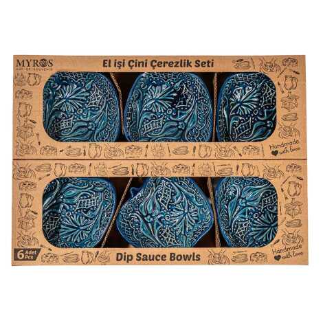 Turquoise Six Piece Boxed Apple Snack Bowl Set - 1