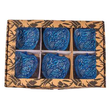 Turquoise Six Piece Boxed Apple Snack Bowl Set - 4
