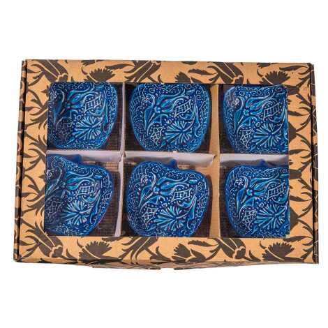 Turquoise Six Piece Boxed Apple Snack Bowl Set - 4