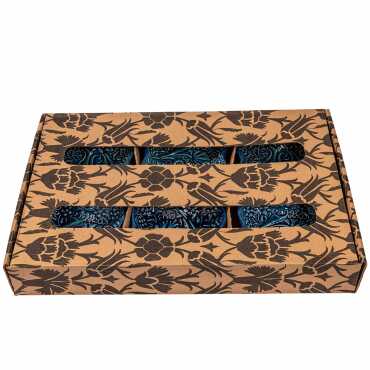 Turquoise Six Piece Boxed Clover Snack Bowl Set - 2