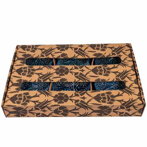 Turquoise Six Piece Boxed Clover Snack Bowl Set - 2