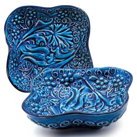 Turquoise Six Piece Boxed Clover Snack Bowl Set - 5