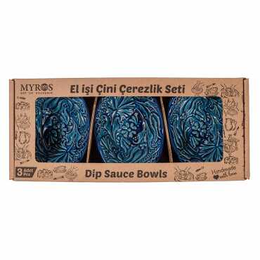Turquoise Triple Boxed Gondola Snack Bowl - Myros