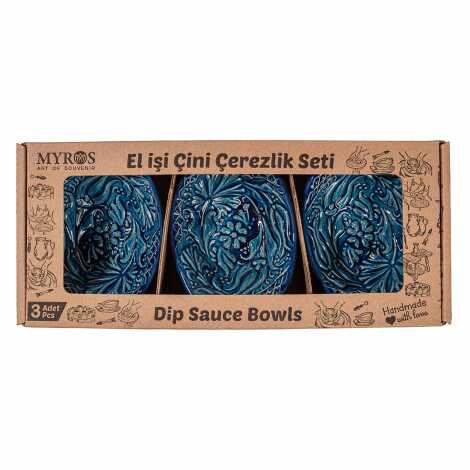 Turquoise Triple Boxed Gondola Snack Bowl - 1