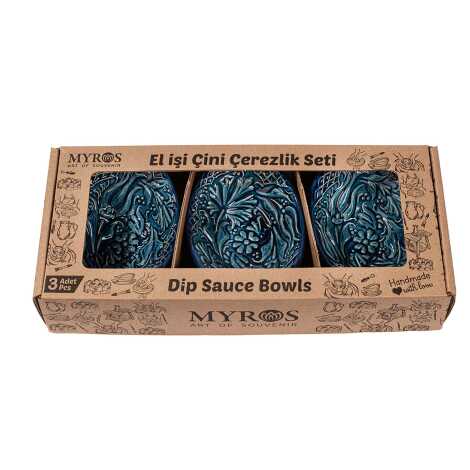 Turquoise Triple Boxed Gondola Snack Bowl - 5