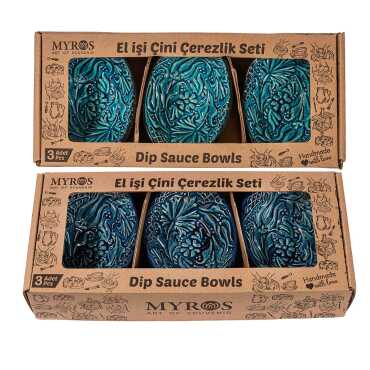 Turquoise Triple Boxed Gondola Snack Bowl - 2