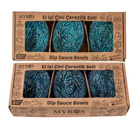 Turquoise Triple Boxed Gondola Snack Bowl - 2