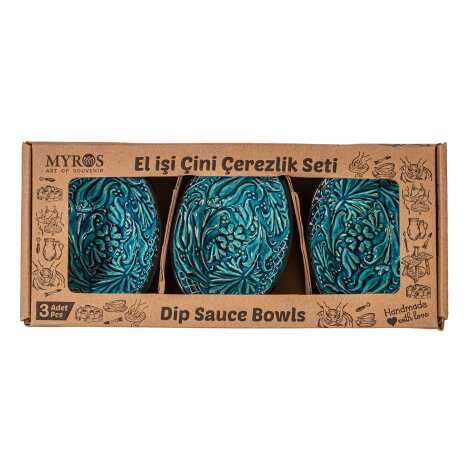 Turquoise Triple Boxed Gondola Snack Bowl - 3