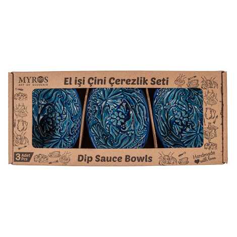 Turquoise Triple Boxed Gondola Snack Bowl - 4