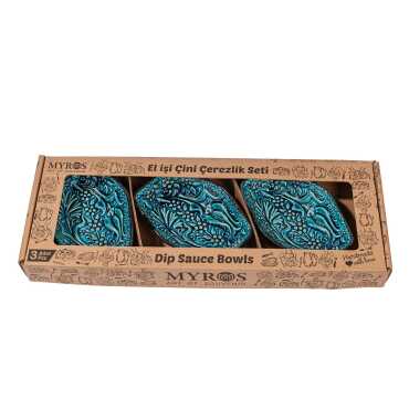 Turquoise Triple Boxed Prism Snack Bowl - 5