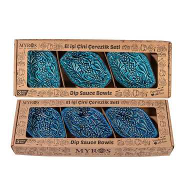 Turquoise Triple Boxed Prism Snack Bowl - 2