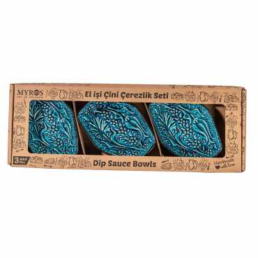 Turquoise Triple Boxed Prism Snack Bowl - 3