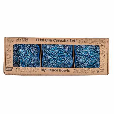 Turquoise Triple Clover Snack Bowl Set in Gift Box - 1