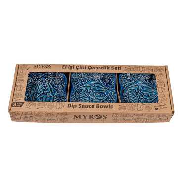 Turquoise Triple Clover Snack Bowl Set in Gift Box - 2
