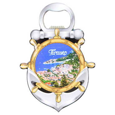 Turunc Themed Anchor Shaped Metal Magnetic Bottle Opener 105x72 mm