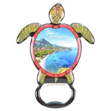 Toptan Turunç Temalı Myros Kaplumbağa Açacak Magnet T 103*75 Mm