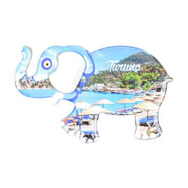 Myros - Turunc Themed Elephant Shaped Metal Magnetic Bottle Opener 98x61 mm