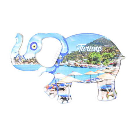 Turunc Themed Elephant Shaped Metal Magnetic Bottle Opener 98x61 mm