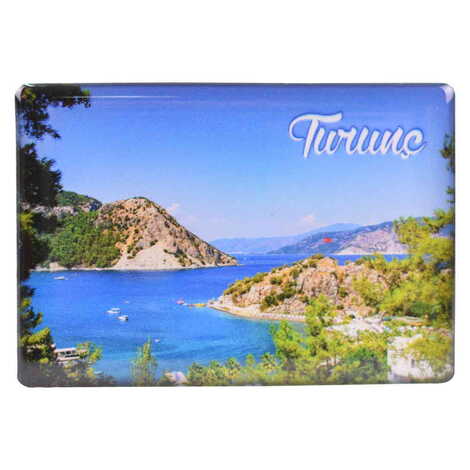 Turunc Themed Epoxy Dome Rectangle Souvenir Fridge Magnet 80x55 cm