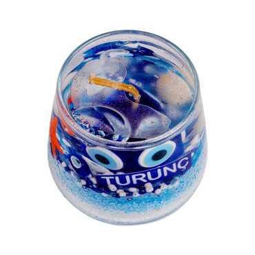 Turunç Themed Medium Round Glass Cup Gel Candle - 2