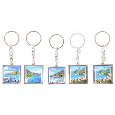 Turunc Themed Metal Square Shaped Double Face Keychain 36x95 mm - 2