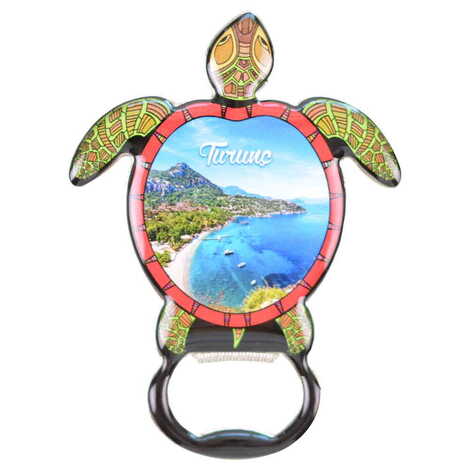 Turunc Themed Turtle Shaped Metal Magnetic Bottle Opener 103x75 mm