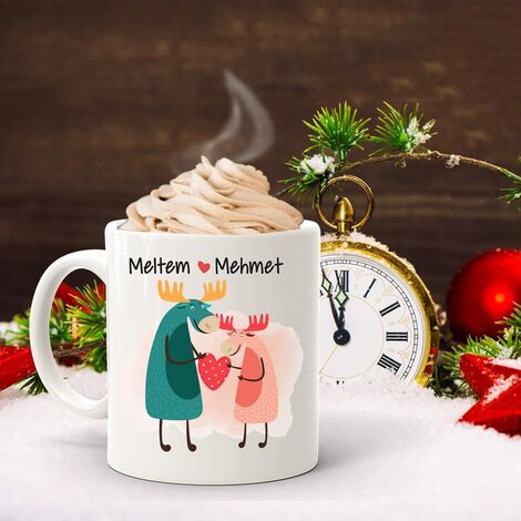 Two Deer Mugs with Customizable Names