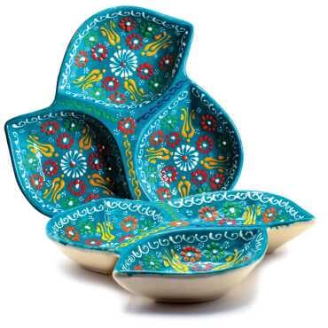 Set of Three Lace Leaf Snack Bowls 21 cm